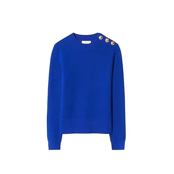 Tory Burch Blue Button-Detail Sweater size M - Picture 1 of 8